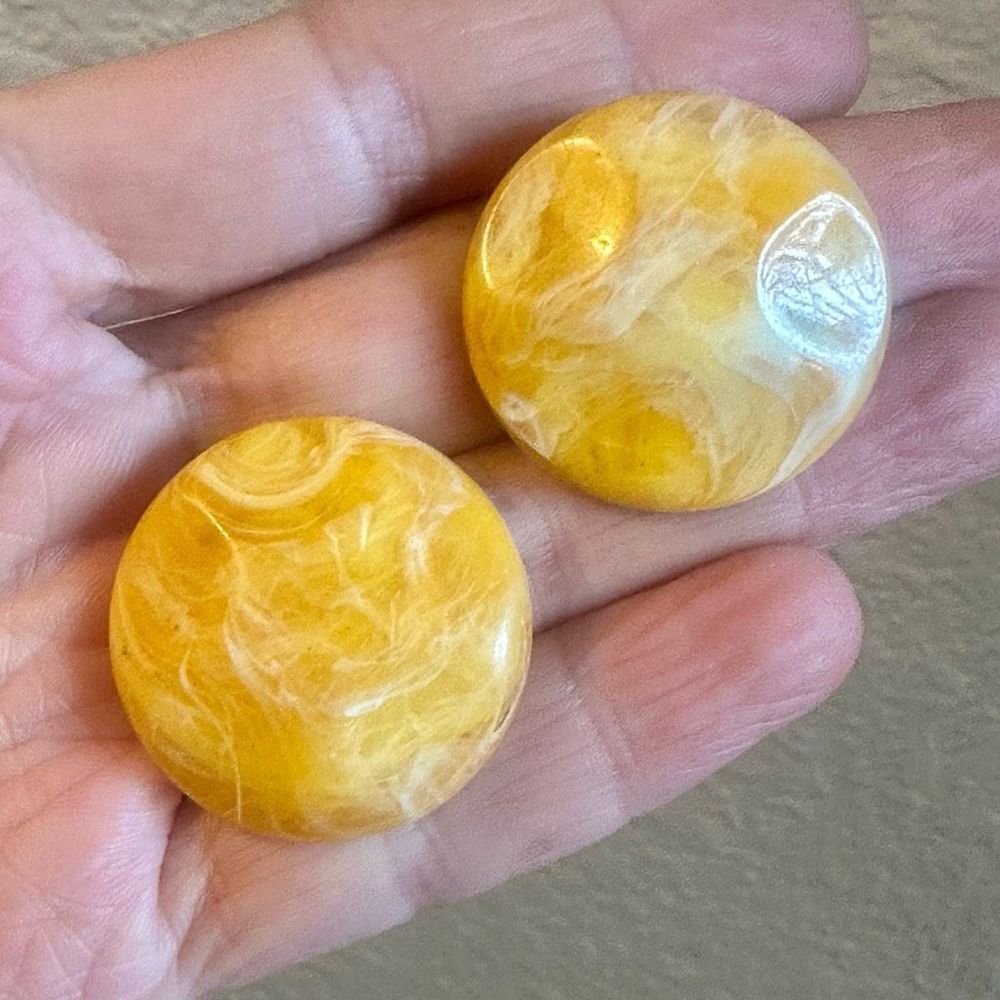 Vintage yellow clip on earrings